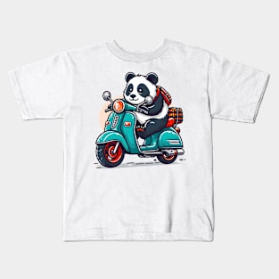 Panda biker Kids T-Shirt